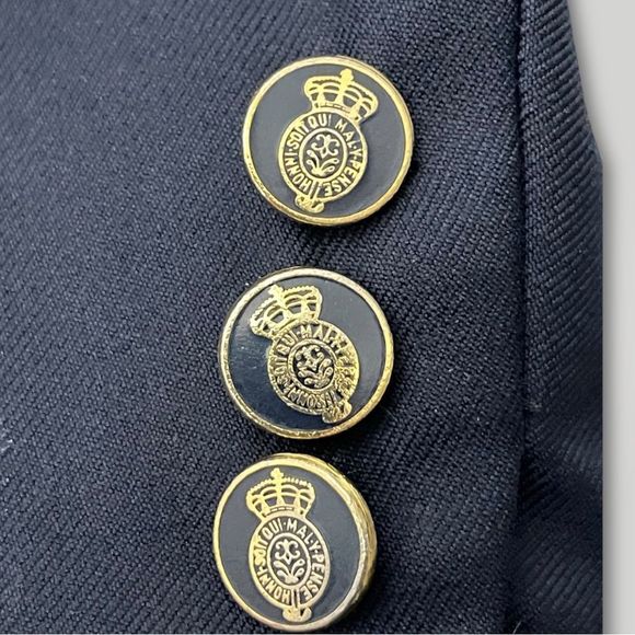 ❤️💗❤️ Vintage Navy Blazer ACTWU-TAVT / Union Made - HONNI•SOIT QUI•MAL•Y•PENSE - Picture 5 of 15